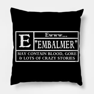 Funny Embalmer Mortician Movie Rating Pillow