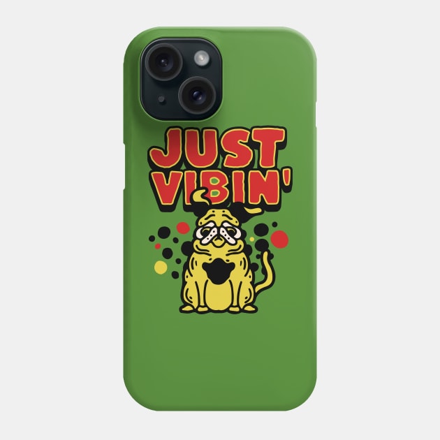 Funny Bulldog Just Vibin Phone Case by Teewyld