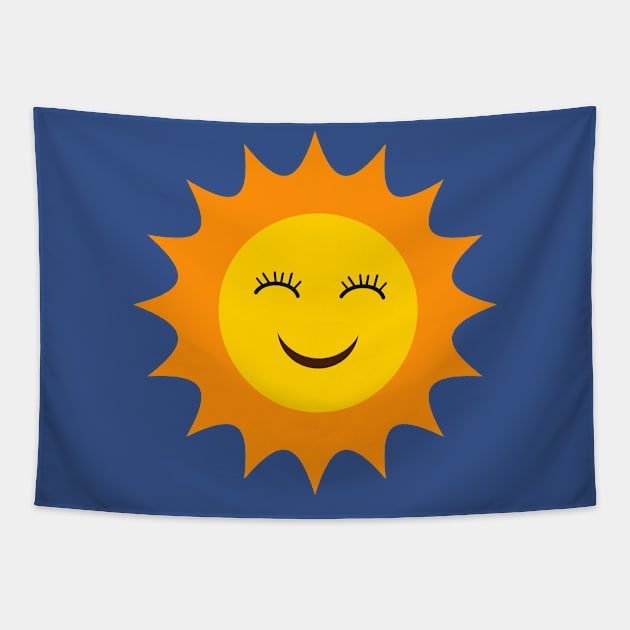 Happy smiling cartoon sun kawaii Tapestry by yasminepatterns