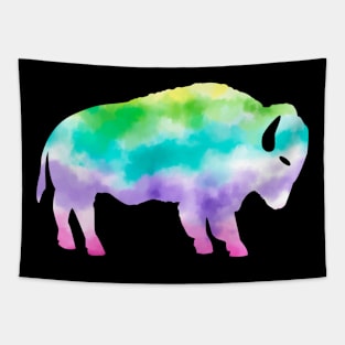 Misty Rainbow Tie Dyed Buffalo Bison Tapestry