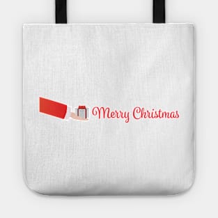 Santa's Hand holding a Gift box Tote