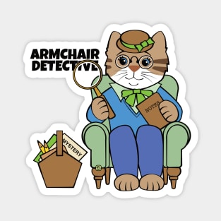 Armchair Detective Woman Cat Magnet