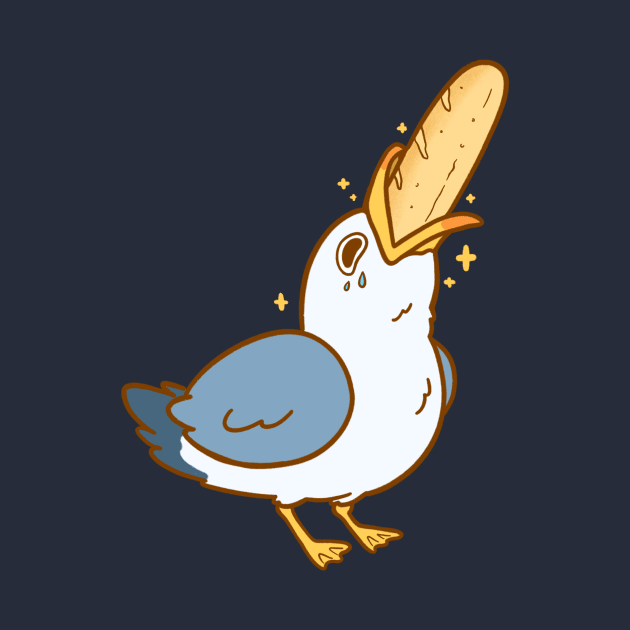 Seagull Eating Breadstick by iamlunasol