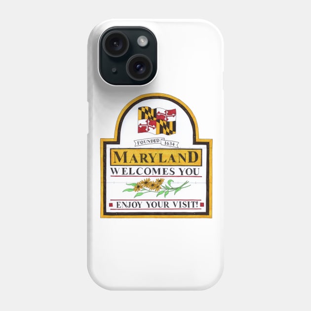 Welcome to Maryland Phone Case by Elizabeth Weglein Art