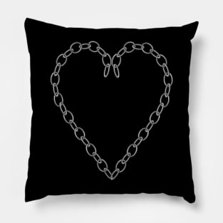 Heart in Silver Chains Digital Art Pillow