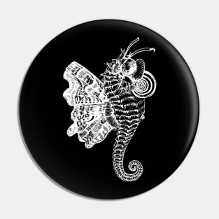 Surrealistic Artwork - Butterfly Seahorse Fusion Pin