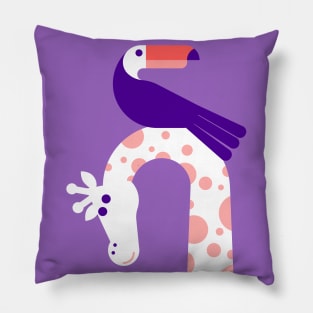 Giraffe Illustration for Kids Pillow