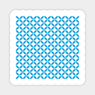 Retro Circles and Diamonds Blue 4 Magnet