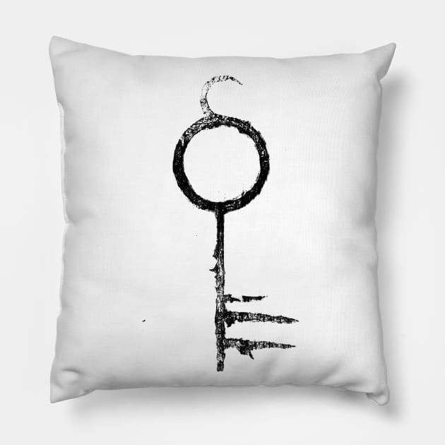 The Infernal Key (black) Pillow by geekingink