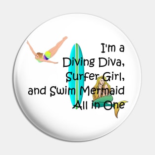 Diving Diva Pin