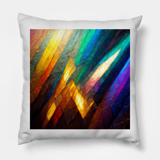 Rainbow Metal Plate #1 Pillow by AntielARt