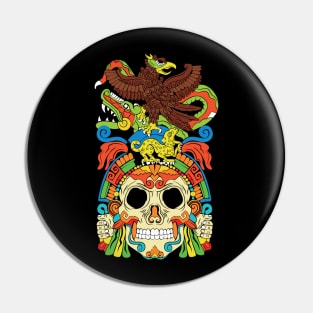 Aguila Calavera Prehispanica MexArt Pin