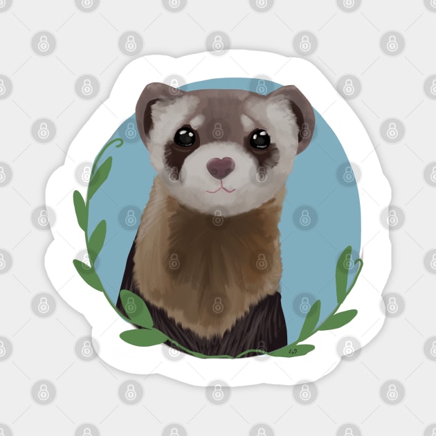 Black Footed Ferret Magnet by Xetalo