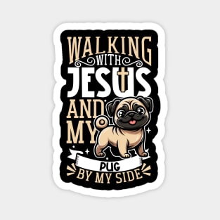 Jesus and dog - Pug Magnet