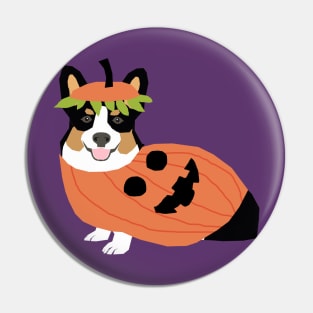 Pumpkin Tri Corgi Pin