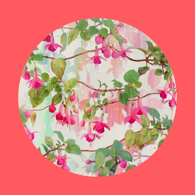 Rainbow Fuchsia Floral Pattern by micklyn