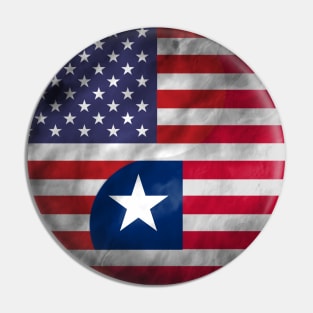 USA and Liberia Dual Flag Yin Yang Combination Pin
