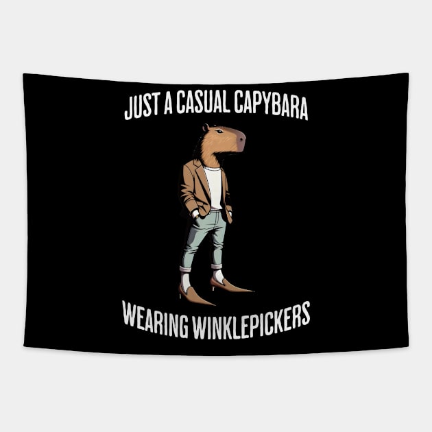 Just a Casual Capybara Wearing Winklepickers anthropomorphic design Tapestry by Luxinda