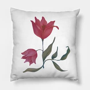 Red and pink watercolor flower Pillow