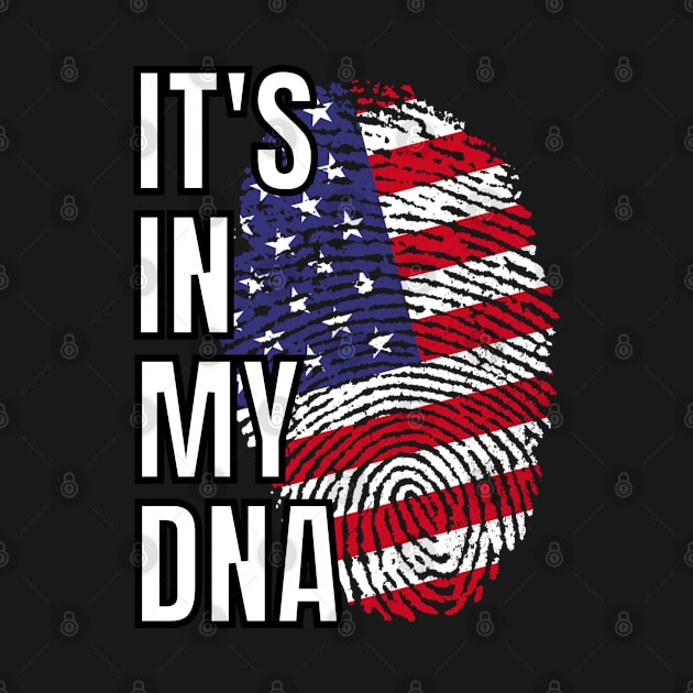 American Ancestry Pride Its In MY DNA USA Flag Thumbprint by teeshirtmarket