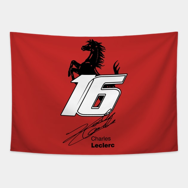 Charles Leclerc Ferrari Tapestry by FinnickArrow