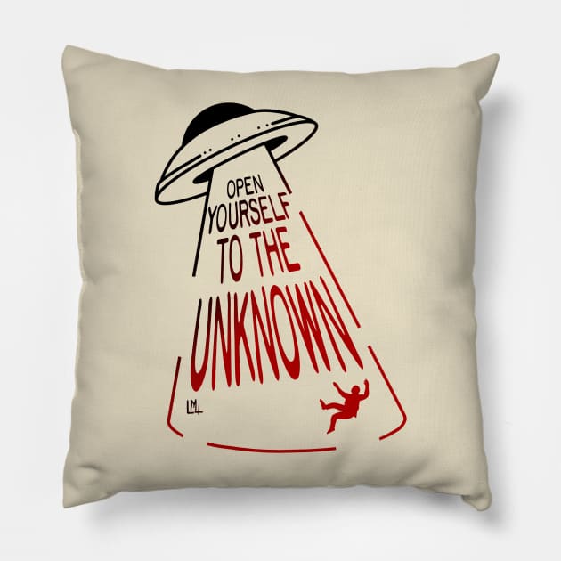 Open Yourself to the Unknown (2) Pillow by LoudMouthThreads