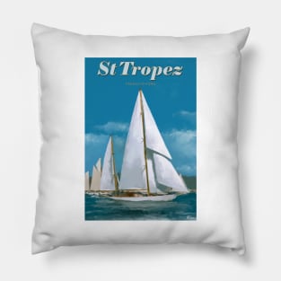 Saint Tropez classic yachts, French Riviera France Pillow