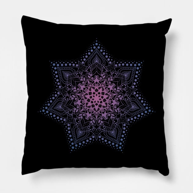 Purple and Blue Mandala, Aqua And Purple Mandala, Dotted Mandala Tee Pillow by FlyingWhale369