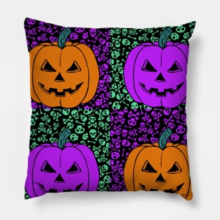 Scary Evil  Pumpkin Face Halloween Graphic Art Pillow