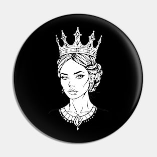 fashionable illustration of a girl in a crown Pin