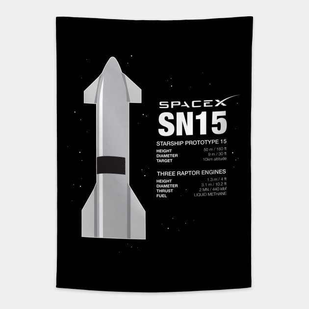SPACE X SN15 Tapestry by eternal sunshine