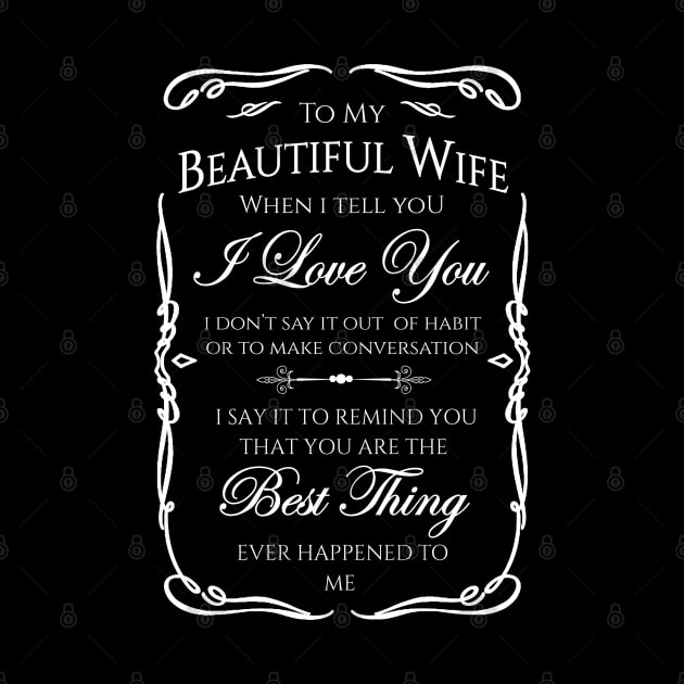 Sweet Romantic Message to Wife by KA Creative Design