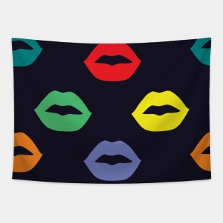 Colorful Kiss Lips Pattern Tapestry