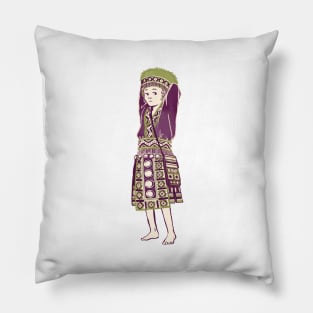 People of Thailand - Bored Hmong Girl Pillow