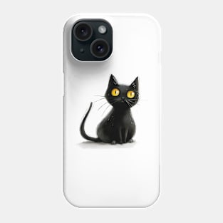 Whimsical Black Cat Phone Case