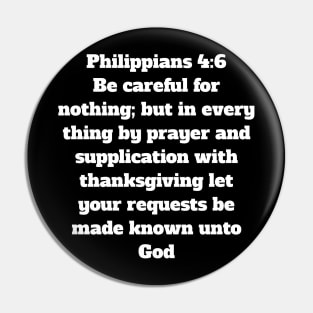 Philippians 4:6 King James Version Bible Verse Typography Pin