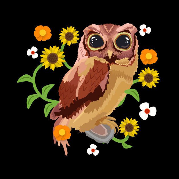 Floral Owl Flower Gift by TheTeeBee