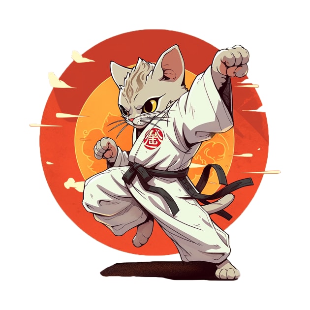 karate cat by piratesnow