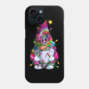 Cute Tie Dye Gnome Christmas Lights Xmas Gnome Lover Phone Case