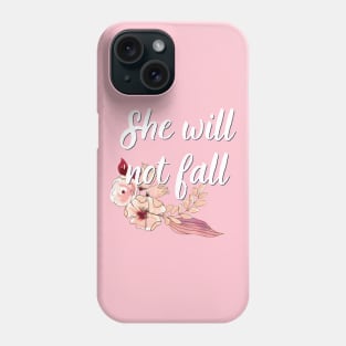 She Will Not Fall Bible Verse Floral Christian Woman's Scripture Ladies Bible Quote Phone Case