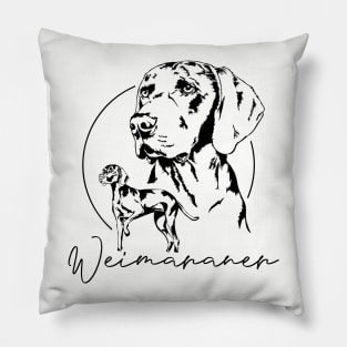 Weimaraner dog lover portrait Pillow