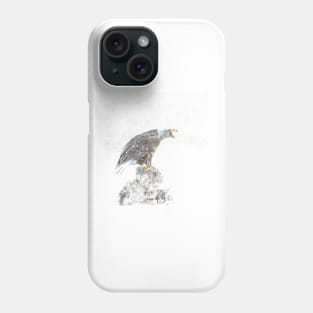 Bald eagle in snowstorm Phone Case