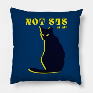 Not Sus At All (Blue-Black Cat) Pillow