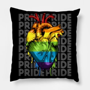 LGBT - Rainbow Anatomical Heart - Gay Pride Equality Love Pillow