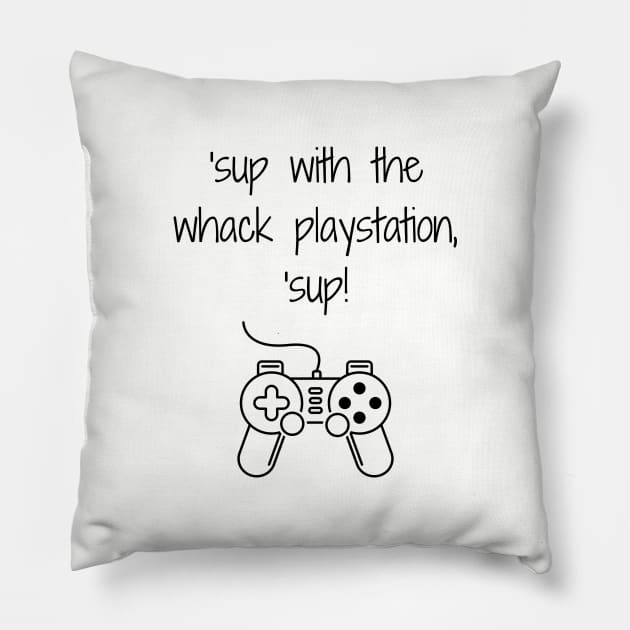 Friends/whack playstation Pillow by Said with wit