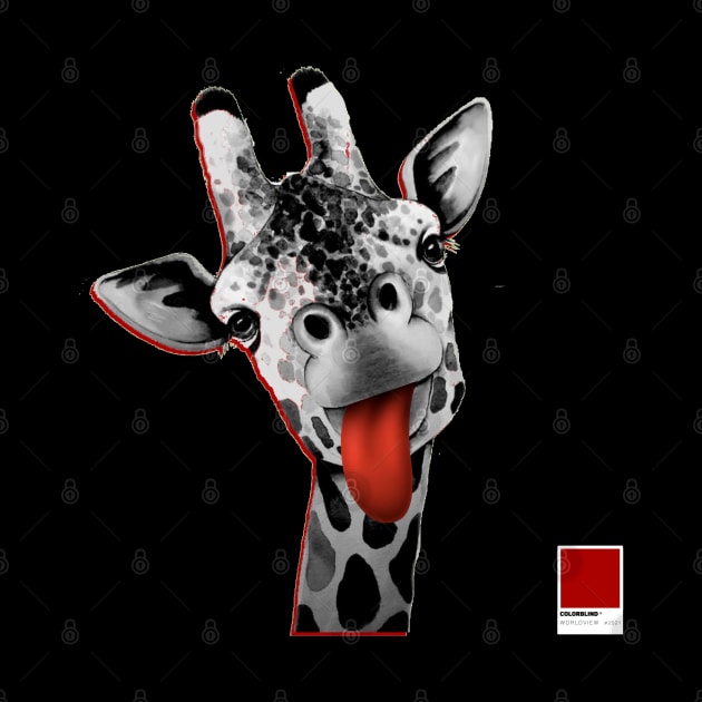 GIRAFFE RED - white full  by COLORBLIND WorldView by DREAM SIGNED Collection