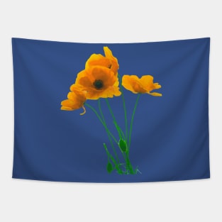 Orange Poppy Artistic Design Vector Tapestry