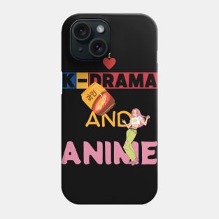 I Love K-Drama And Anime Phone Case