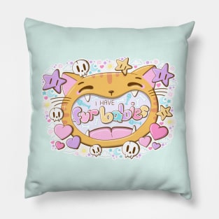 I have fur babies cute cat in kawaii style Pillow