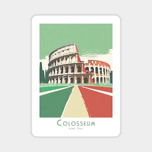 Minimal Retro Vintage Rome Colosseum Travel Poster Magnet